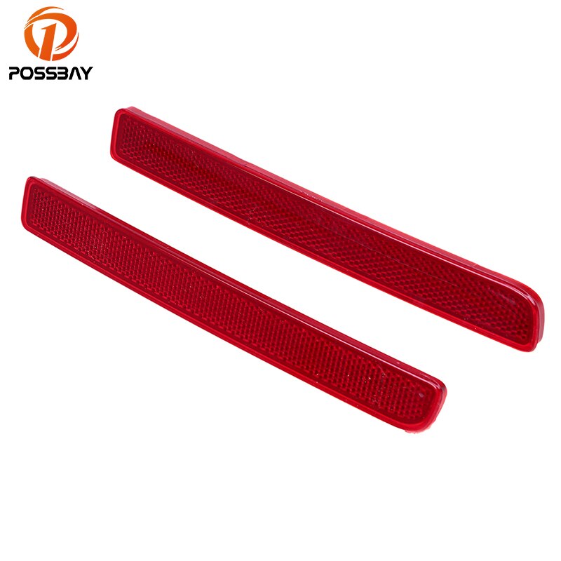 POSSBAY Red Lens Car Rear Bumper Reflector Red for Land Rover Discovery 3 2004 Warning Strip Car Reflector Red