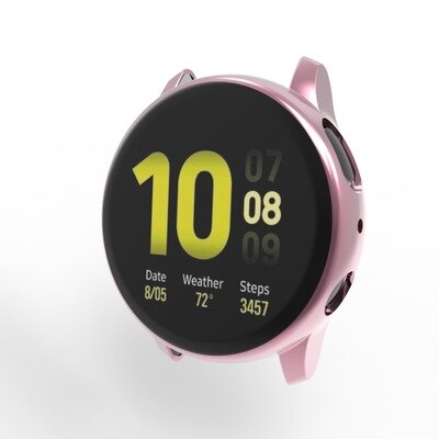 Coque pour Samsung galaxy watch active 2 40mm 44mm plein écran silicone pare-chocs protection d'écran en TPU couverture pour galaxie active 2: pink / active 2 44mm