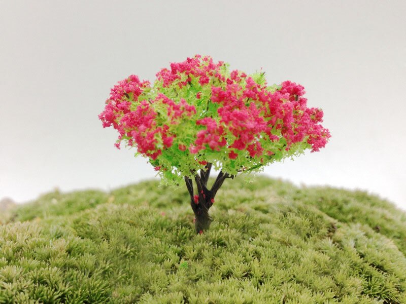 min order $10, Mini world landscaping decorative micro mini artificial cherry tree peach tree willow DIY accessories material: Red