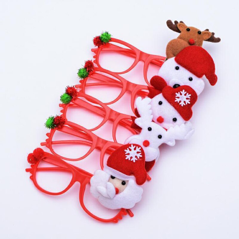 1PCS Christmas series small object LED toy Street stall Headband brooch christmas hat glasses glowing dice ornament: No light glasses