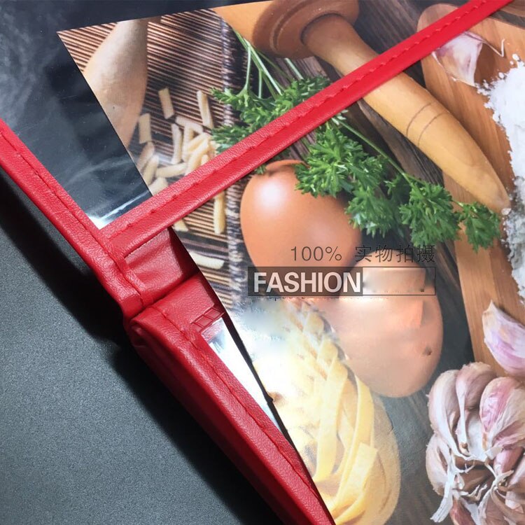 Couverture de menu transparente en plastique de pvc faite main d'usine, dossier de menu d'hôtel de restaurant, 1 2 feuilles repose-menu