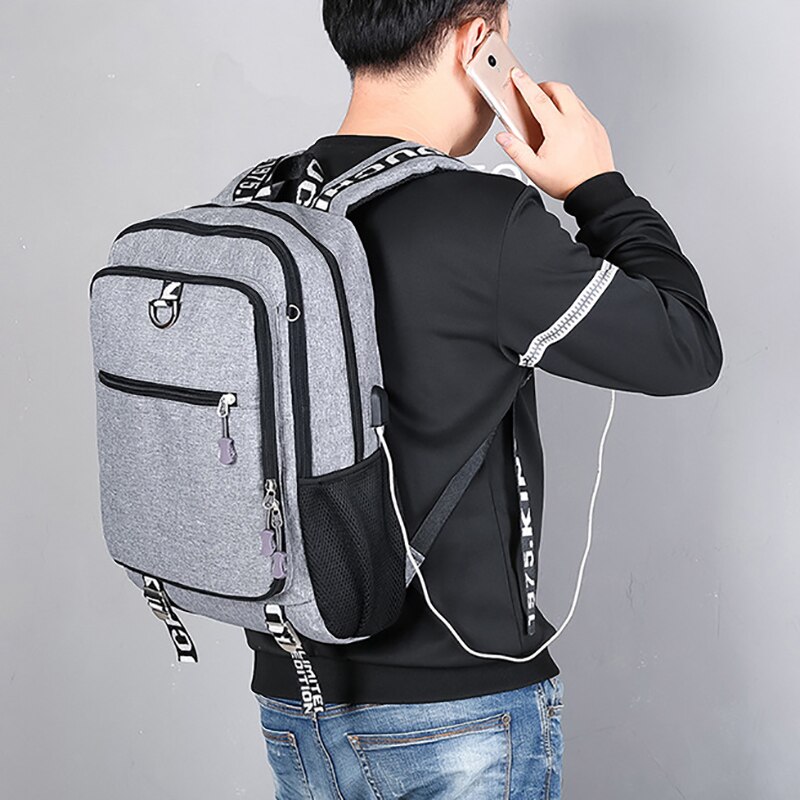 Usb Opladen Tieners School Rugzak Jongens Student Schooltas Mannen Grote Reizen Rugzakken Laptop Notebook Rucksakc Boekentas XA149M