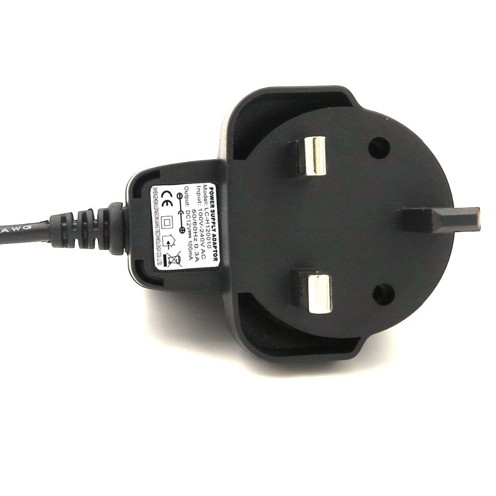 Vored 12v 100ma ac/dc adapter strømforsyning us/eu stik universal oplader 5.5*2.1mm til lommelygte/ scenelampe hurtig