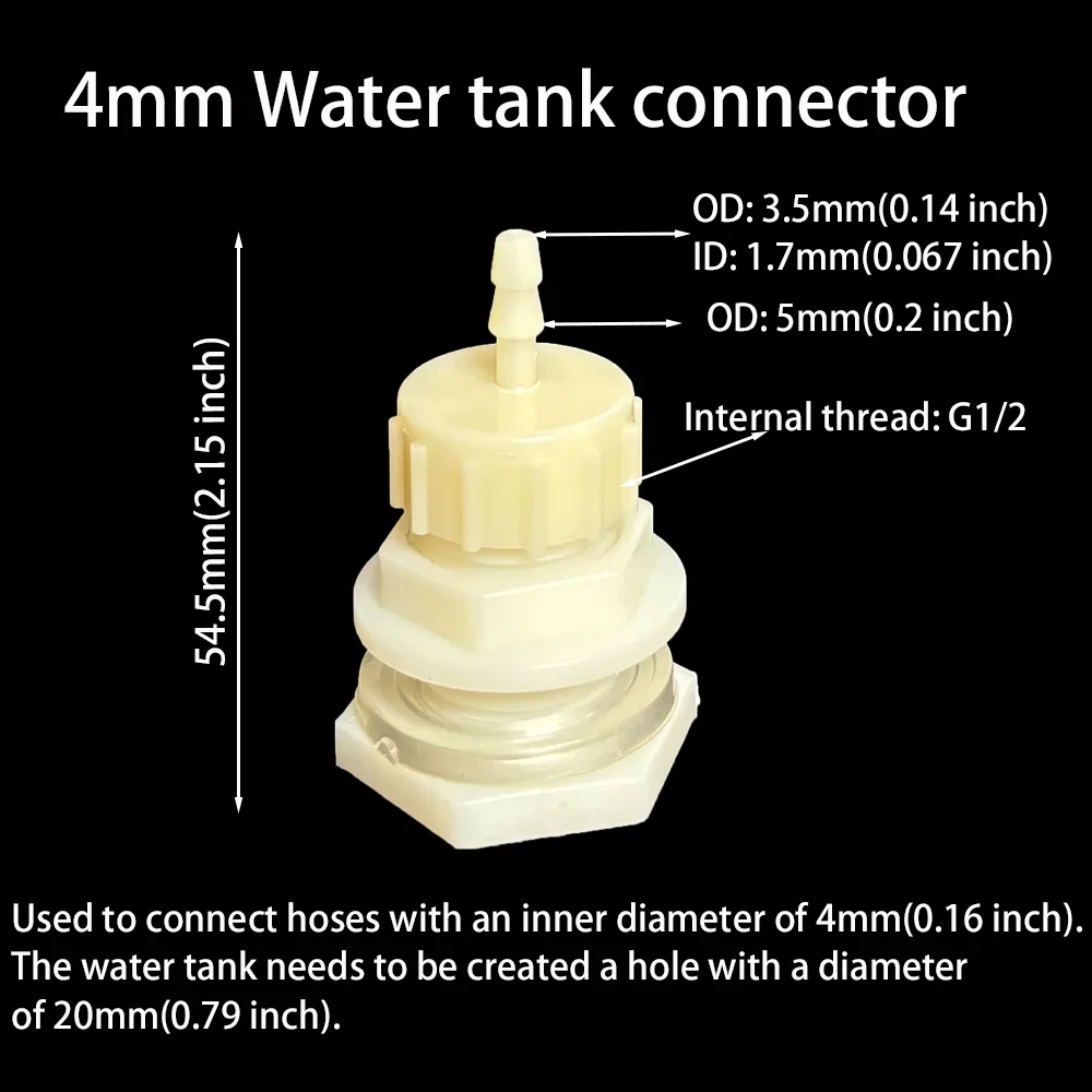 2Pcs Water Tank Hose Connector G1/2 inch DN15 Thread Outlet Plastic Poultry Pet Farming Pagoda Joint Coupling Irrigation