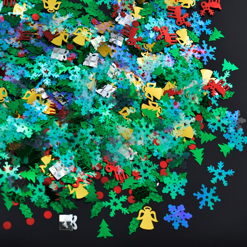 Kerstfeest mix kleur glitter kerstboom sneeuwvlok decoratie voor festival ornament pvc pailletten kerst confetti doe-het-zelf knutseldecoratie: 05