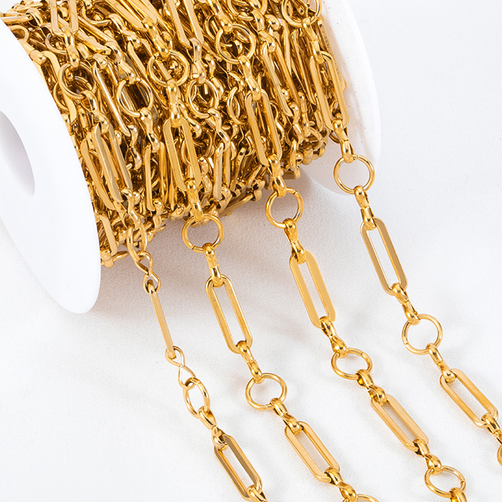 1Meter Stainless Steel Chain Link Long Circular Ring Cross Round Ring Chain for DIY HipHop Punk Jewelry Making Necklace Bracelet: army green