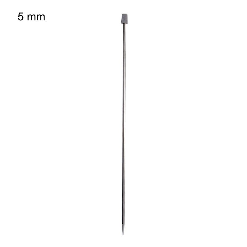 1Pair 35CM Multi Purpose Crochet Hook DIY Sewing Tools Stainless Steel Silver Sweater Weaving Needle Knitting Needles: 5mm