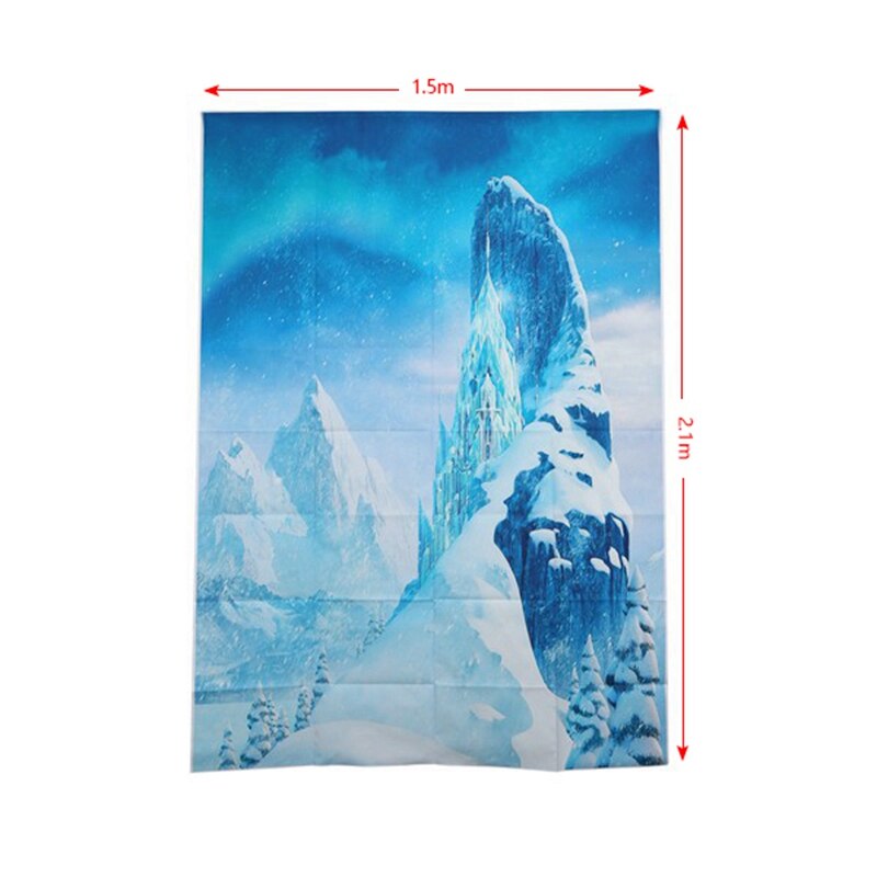 5x7FT Vinyl Ice Sneeuw Kasteel Achtergrond Fotografie Prop Photo Achtergrond