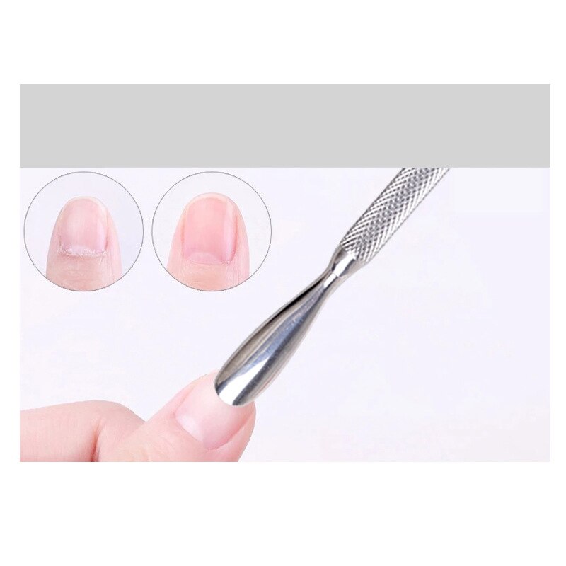1pcs Double-ended Stainless Steel Cuticle Pusher Dead Skin Push Remover for Pedicure Manicure Nail Art Cleaner Care Tool