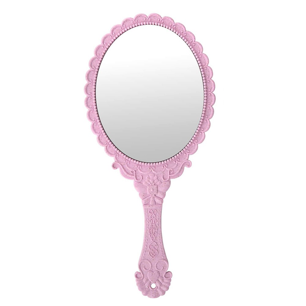 2 Stuks Handheld Make Spiegels Retro Patroon Spiegels Draagbare Cosmetische Spiegel Spiegel Voor Meisjes