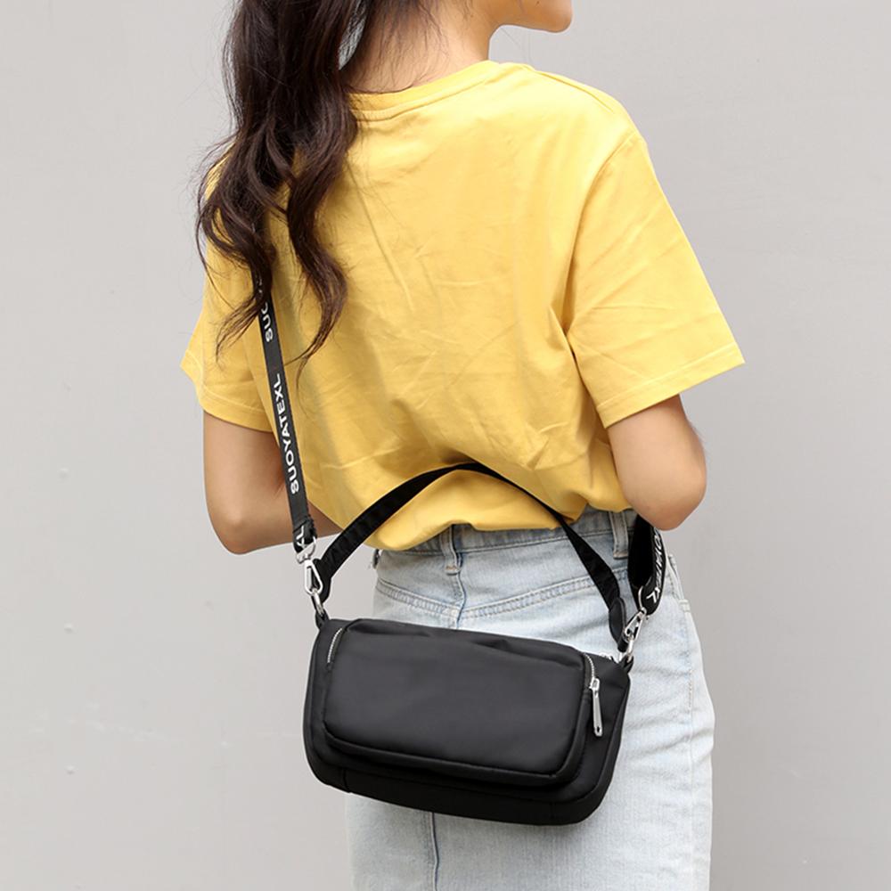 Dame nylon afslappet messenger crossbody tasker kvinder fritid ren farve stor kapacitet pung skulder håndtasker