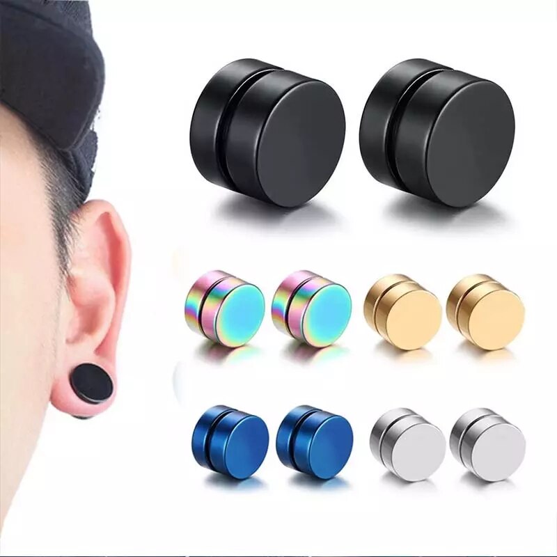 Runde SchöNe Kreis Nicht durchbohren 1PC Starke Magneten Magnet Ohr Mens Clip etwa6mm/8mm/10mm/12mm5 Farben Mädchen Ohrringe