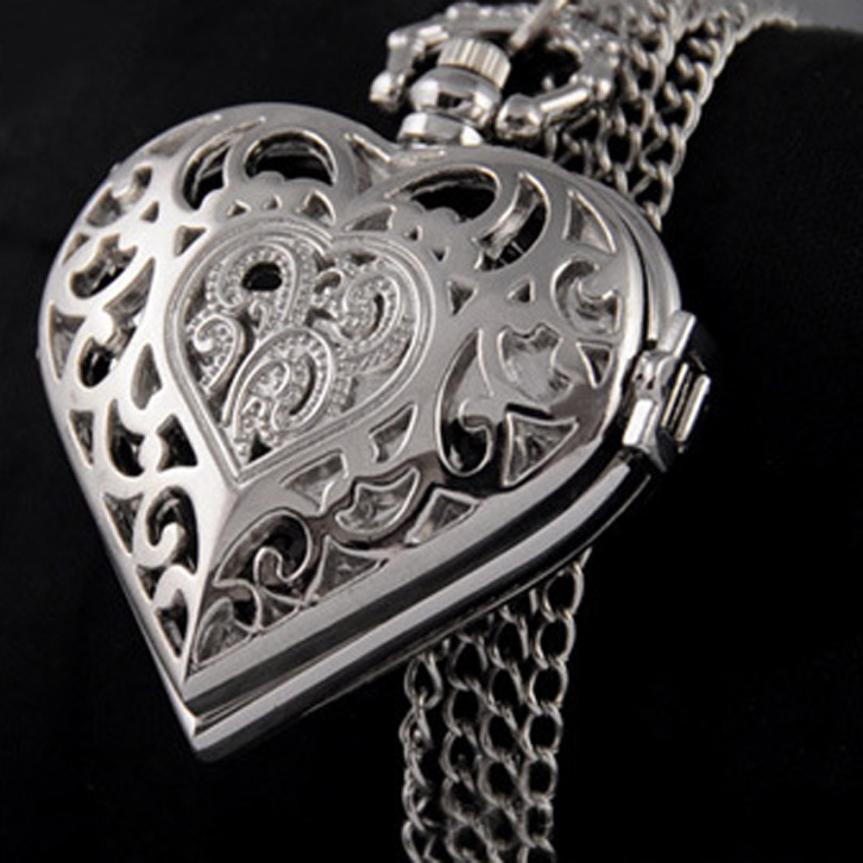 Hule kvarts hjerteformet lommeur halskæde vedhæng kædeur kvinder sygeplejerske ur #d: B