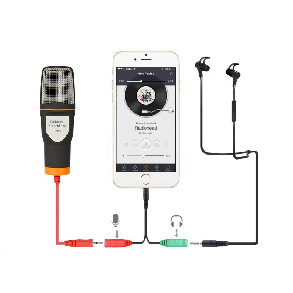 Microfone com suporte de microfone, microfone condensador de gravação profissional com entrada de 3,5 mm compatível com PC, laptop, canto e jogos