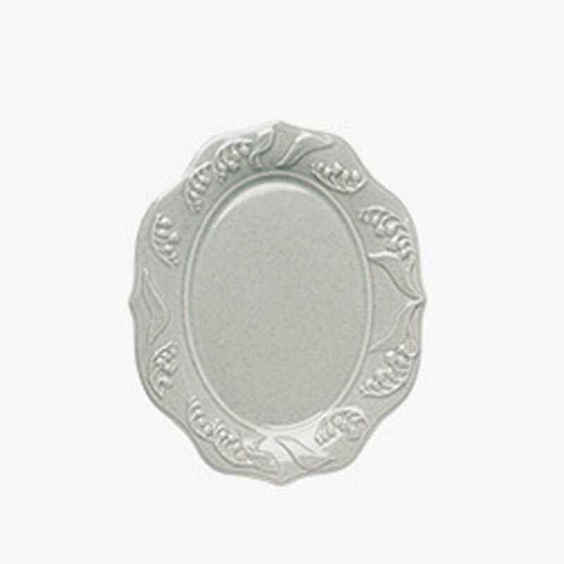 Retro Ceramic Plate Sets French Lily of The Valley Relief Dinner Set Plates and Dishes Western Restaurant Desktop Steak Dish: B-large