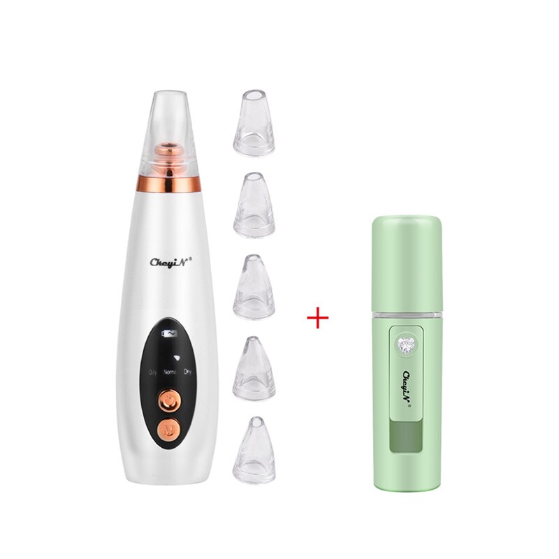6 In 1 Electric Facial Blackhead Remover Vacuum Suction Pore Removal Deep Cleaning Face Cleanser +Nano Facial Steamer Sprayer 45: Default Title