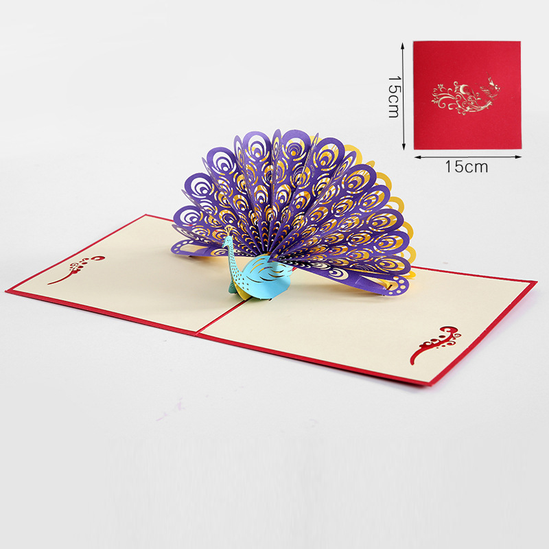 Cartes Pop-Up en 3D, d'anniversaire, fleurs, carte postale, érable, cerisier, cartes d'invitation de mariage, cartes de vœux: 07