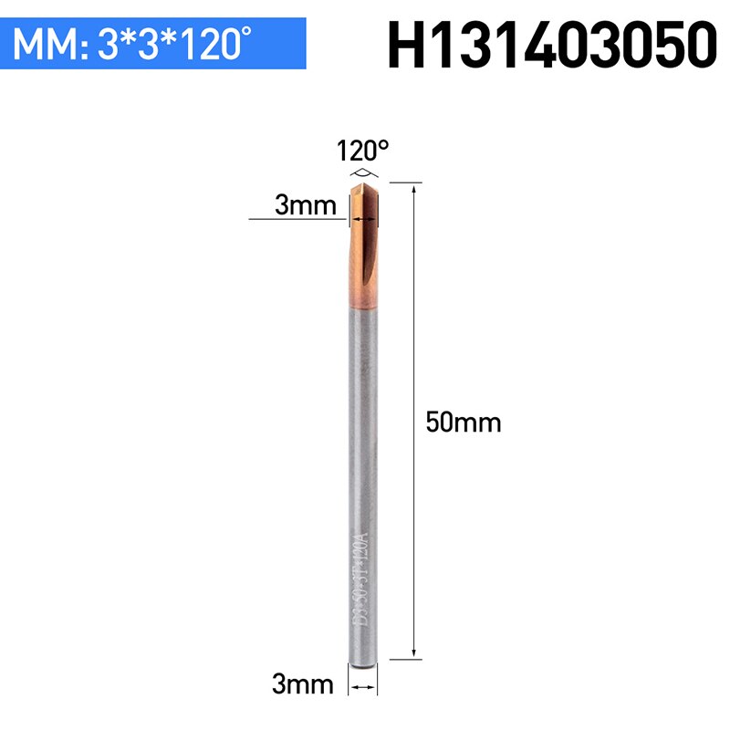 HUHAO 1PC Tungsten Carbide Straight Groove Chamfering Milling Cutter 60 /90 /120 Degrees CNC Tool For Engraving Machine End Mill: H131403050