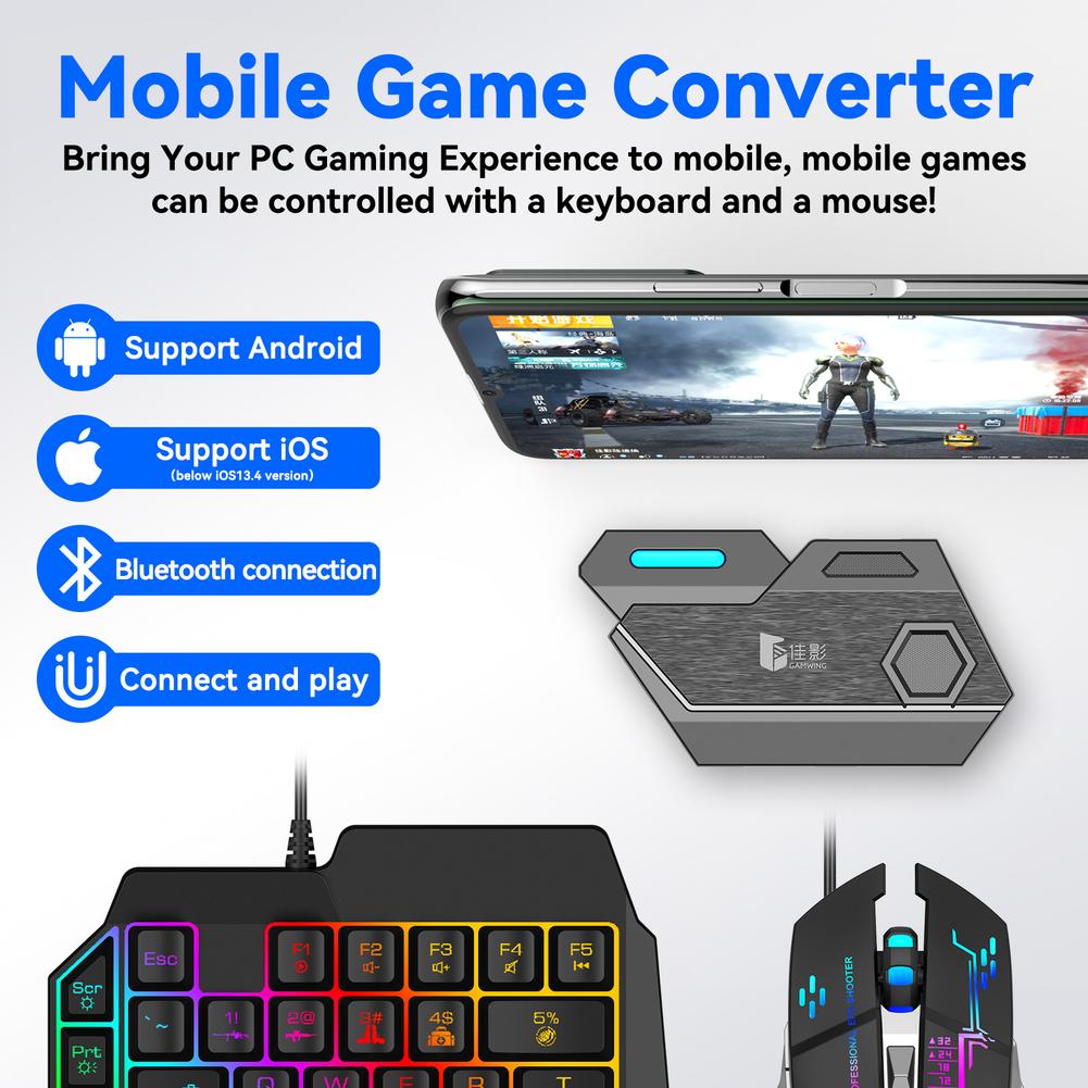 Mobile Game Converter Keyboard Mouse Set / Single Converter Bluetooth-compatible 5.0
