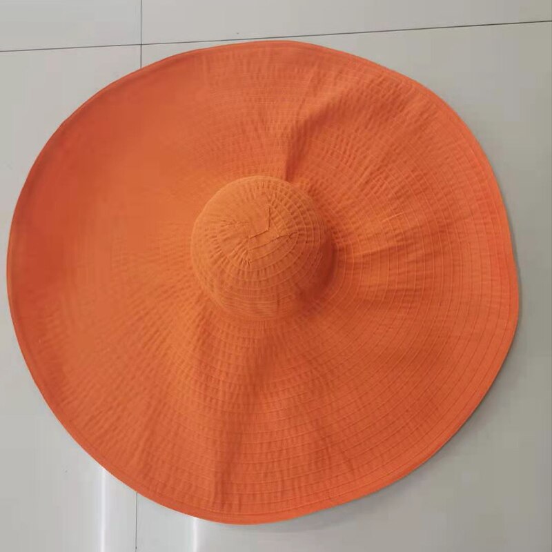 Chapeau en tissu à Large bord de 70CM pour femmes, surdimensionné et pliable, idéal pour la plage ou les voyages, à la
