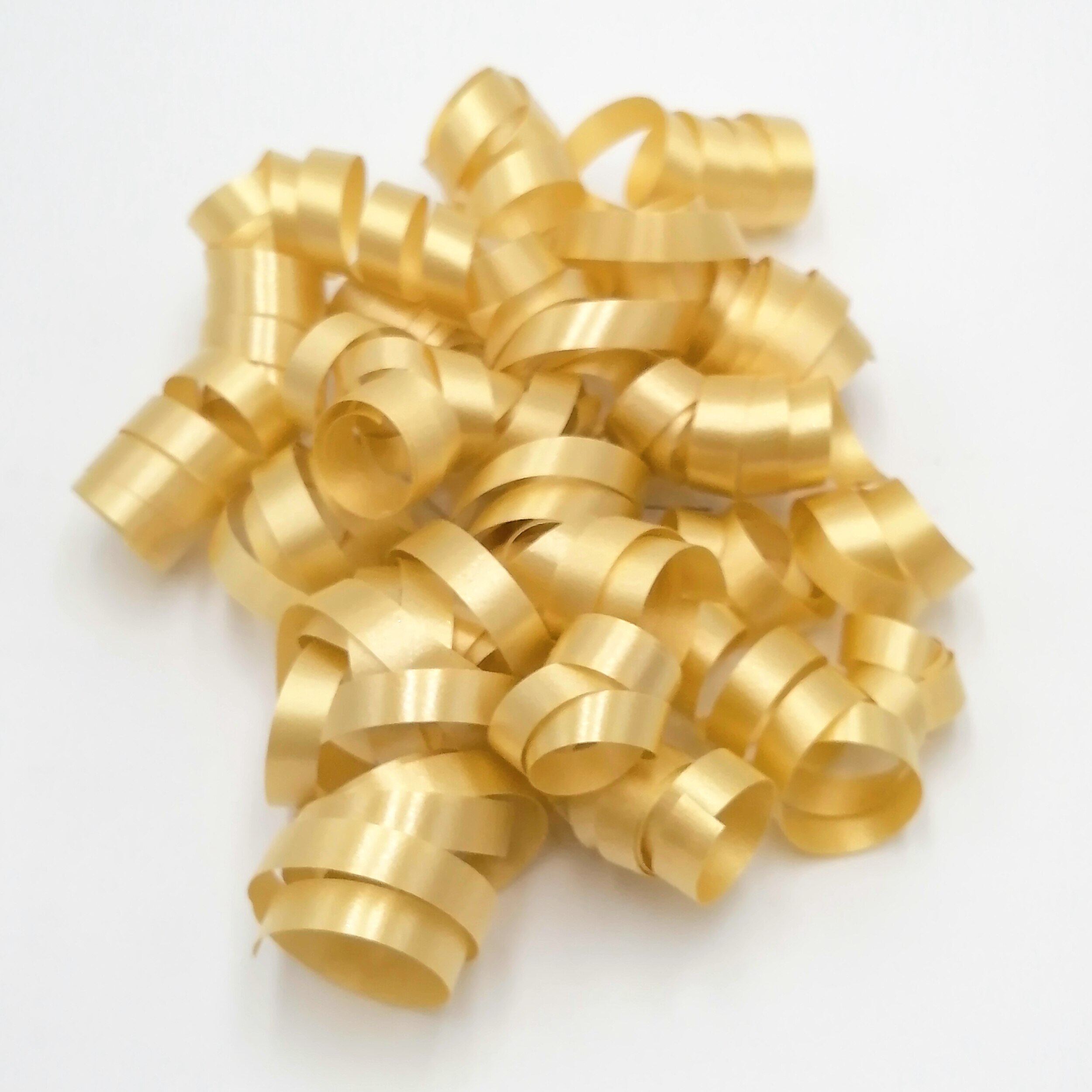 20Pcs Curly Bows Wrap Bows 5 MM*10 Strip: Champagne