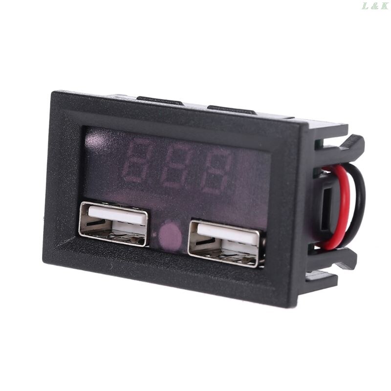 Affichage de puissance de voiture de tension d'indicateur de capacité de batterie au plomb 12V avec le double chargeur d'usb 5V 2A