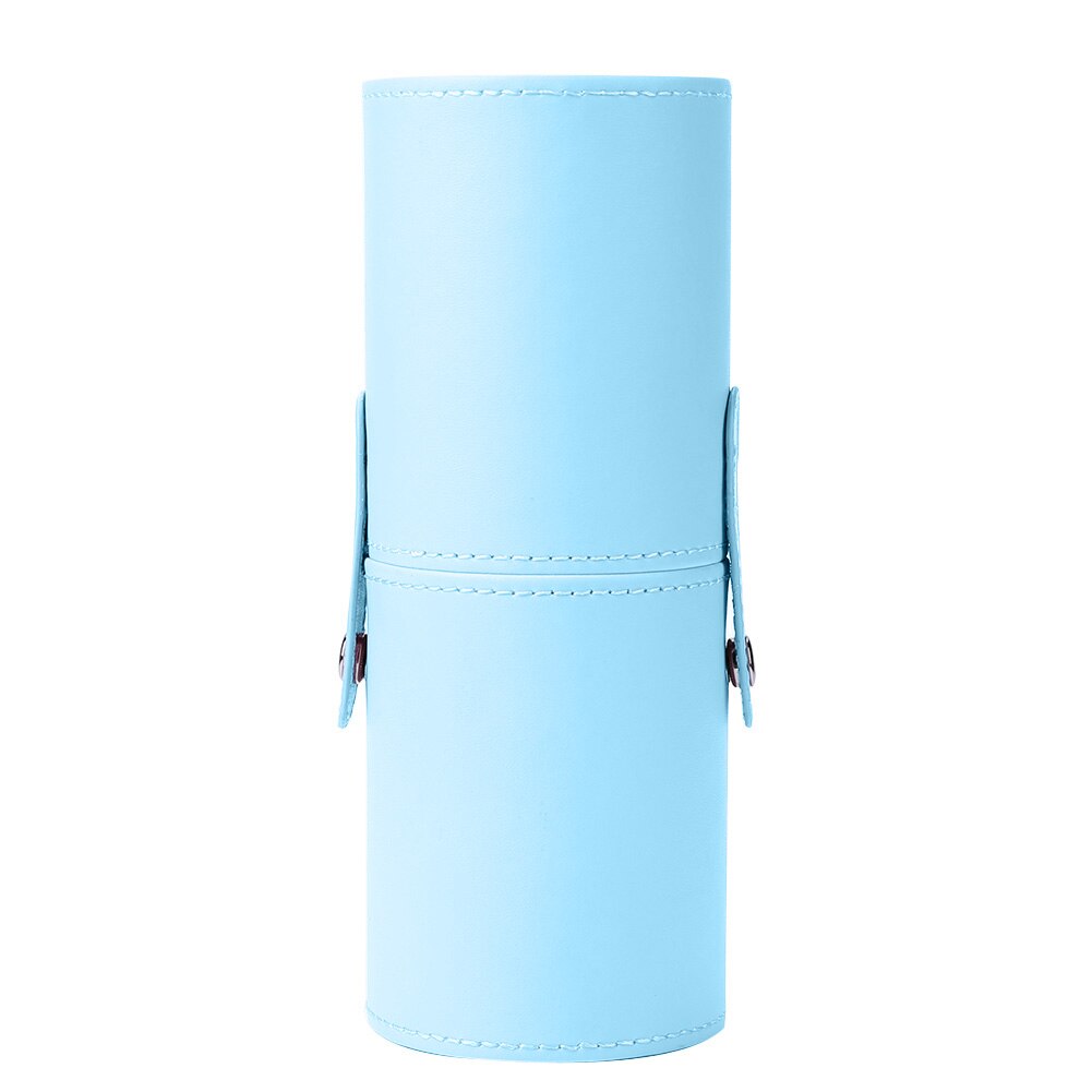 1pc pu läder sminkborstar hållare resor kosmetiska väska fall arrangör borstar pennor rör kopp behållare kosmetiska verktyg: Himmelsblå