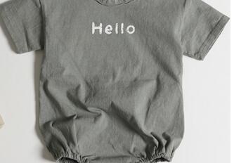 Milancel Zomer Koreaanse Stijl Baby Body Brief Print Jongens Meisjes Jumpsuits Leuke Baby Kleding: GRAY / 9m