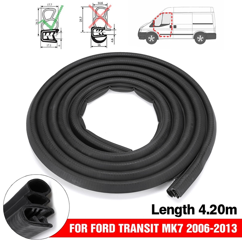 For Ford Transit MK7 V347 Front Sliding Door Weatherstrip Rubber Seal Right / Left 2006 1555296 4467595: Default Title