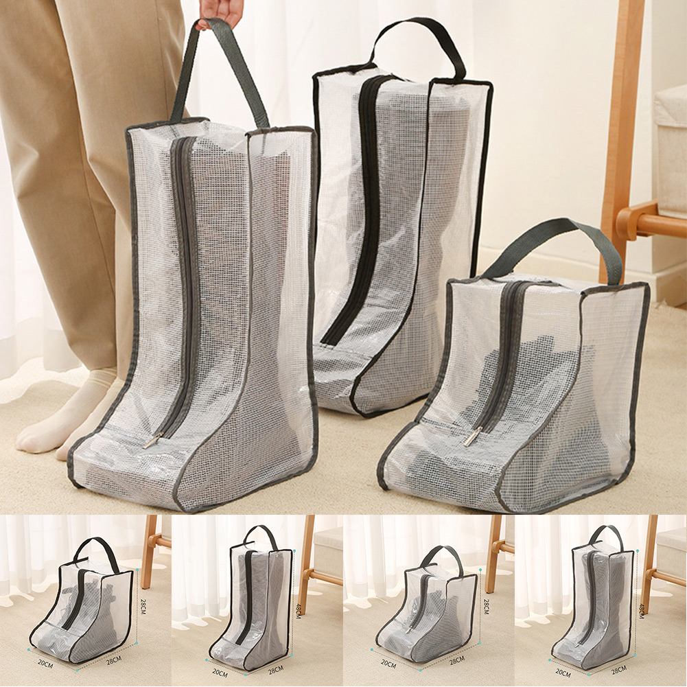 Sacs de rangement pour chaussures et bottes, housse anti-poussière en PVC, conteneur domestique portable, fournitures de rangement, 28 cm, 48cm, 1 PC