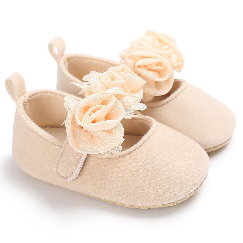 Pudcoco baby nyfødt toddler pige krybbe sko barnevogn blød sål forløber anti-slip sneakers: Beige / 7-12 måneder