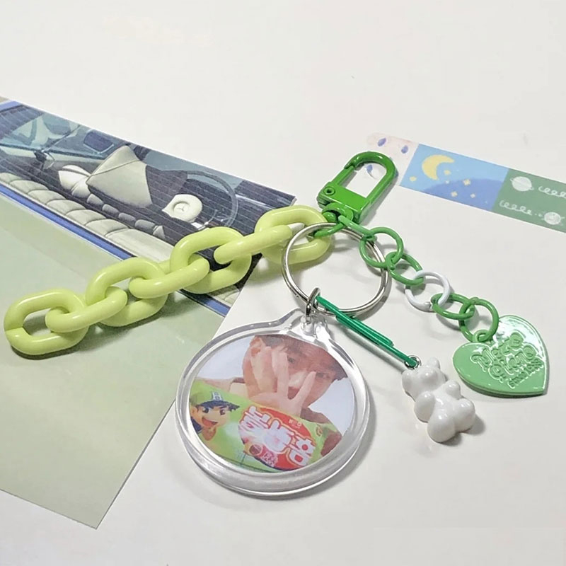 Blank Photo Frame Keychain Transparent Photo Picture Frame Children's Photography Keychain DIY Key Holder Bag Hanging Pendant