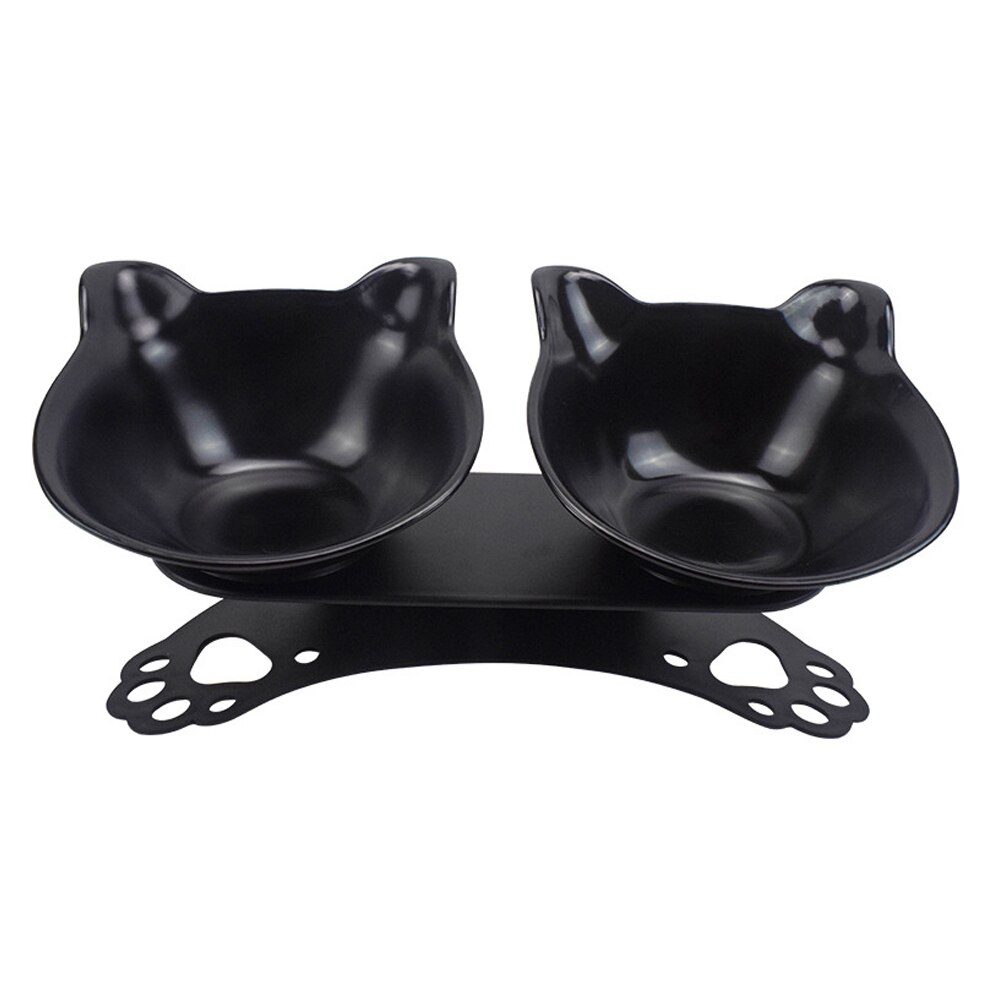 Cat Bowls Dogs Feeders Cat Feeding Bowl With Raised Stand For Cats Double Bowl Cats Food Bowls Water Bowls Pet Supplies#9