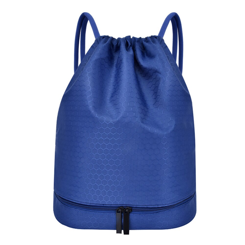 Nieuw Nat En Droog Trekkoord Rugzak Met Schoenendoos Waterdicht Grote Capaciteit Sport Fitness Tas: blauwe kleur