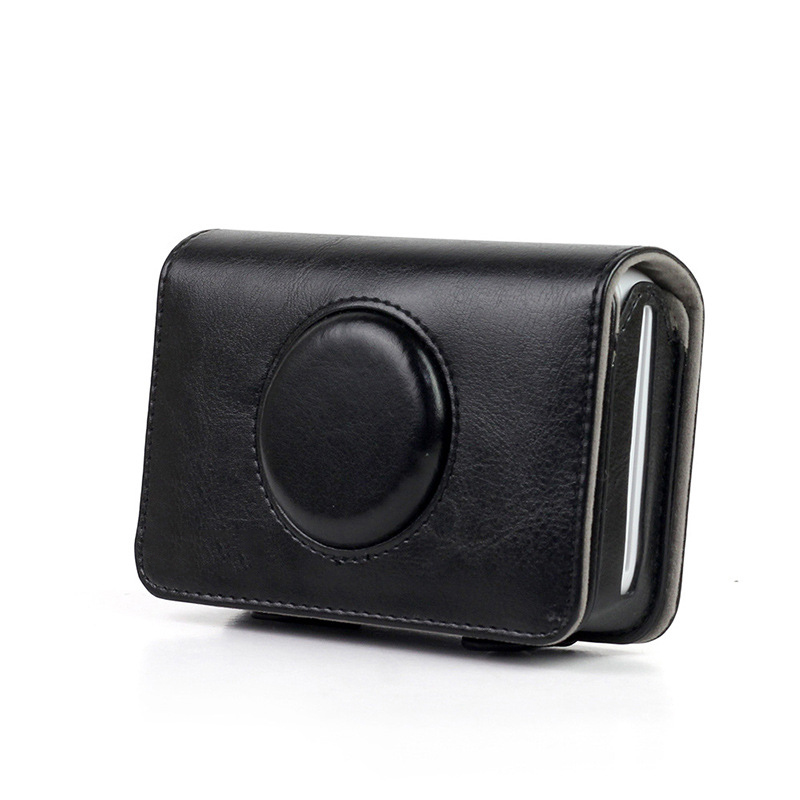 PU Leather Protection Bag Case Cover For Polaroid Snap Touch Instant Film Photo Camera with Shoulder Removable Strap: black