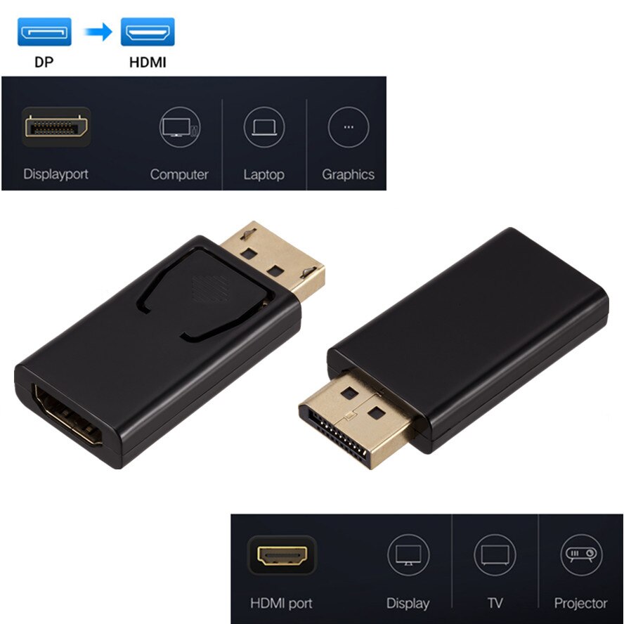 1080P DisplayPort zu HDMI Adapter Konverter Anzeige Hafen DP zu HDMI Weibliche HD TV Kabel Adapter Video Audio- für PC TV