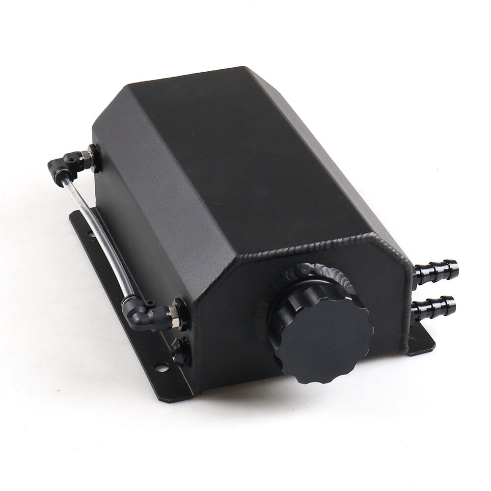 2L Universal Engine Oil Fuel Gas Catch Can Breather Tank Bottle Coolant Radiator Overflow Tank: black