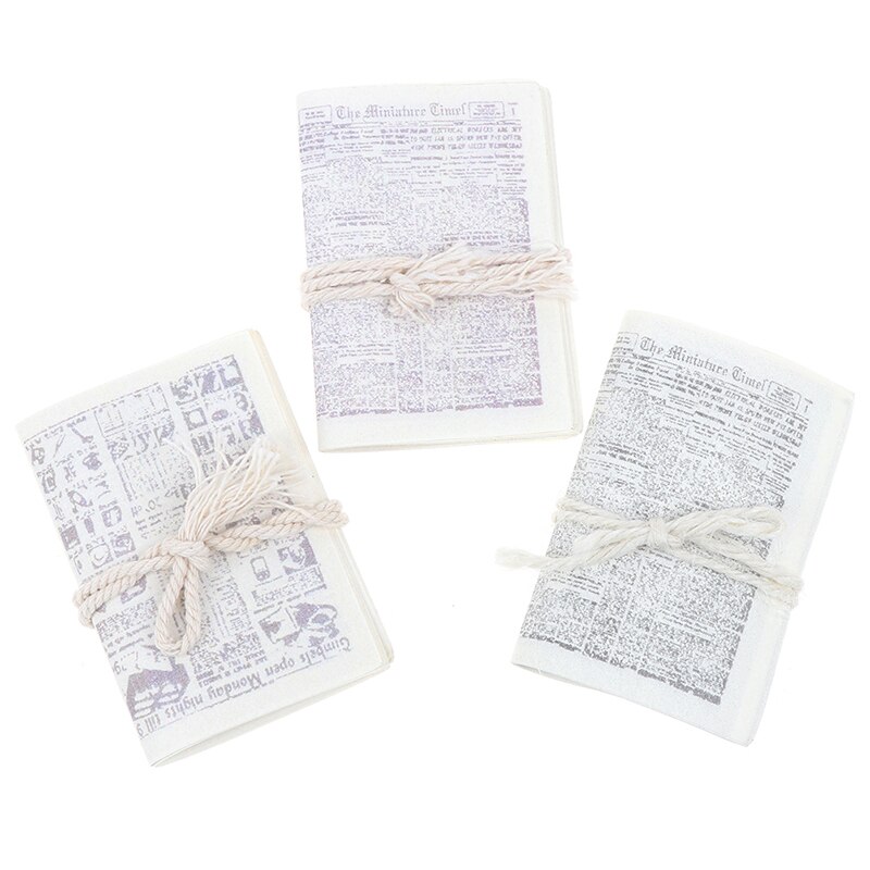Schattige mini 1:12 poppenhuis miniatuur simulatie 1 bundel kranten poppenhuis miniatuur boek voor fantasiespel speelgoed accessoires