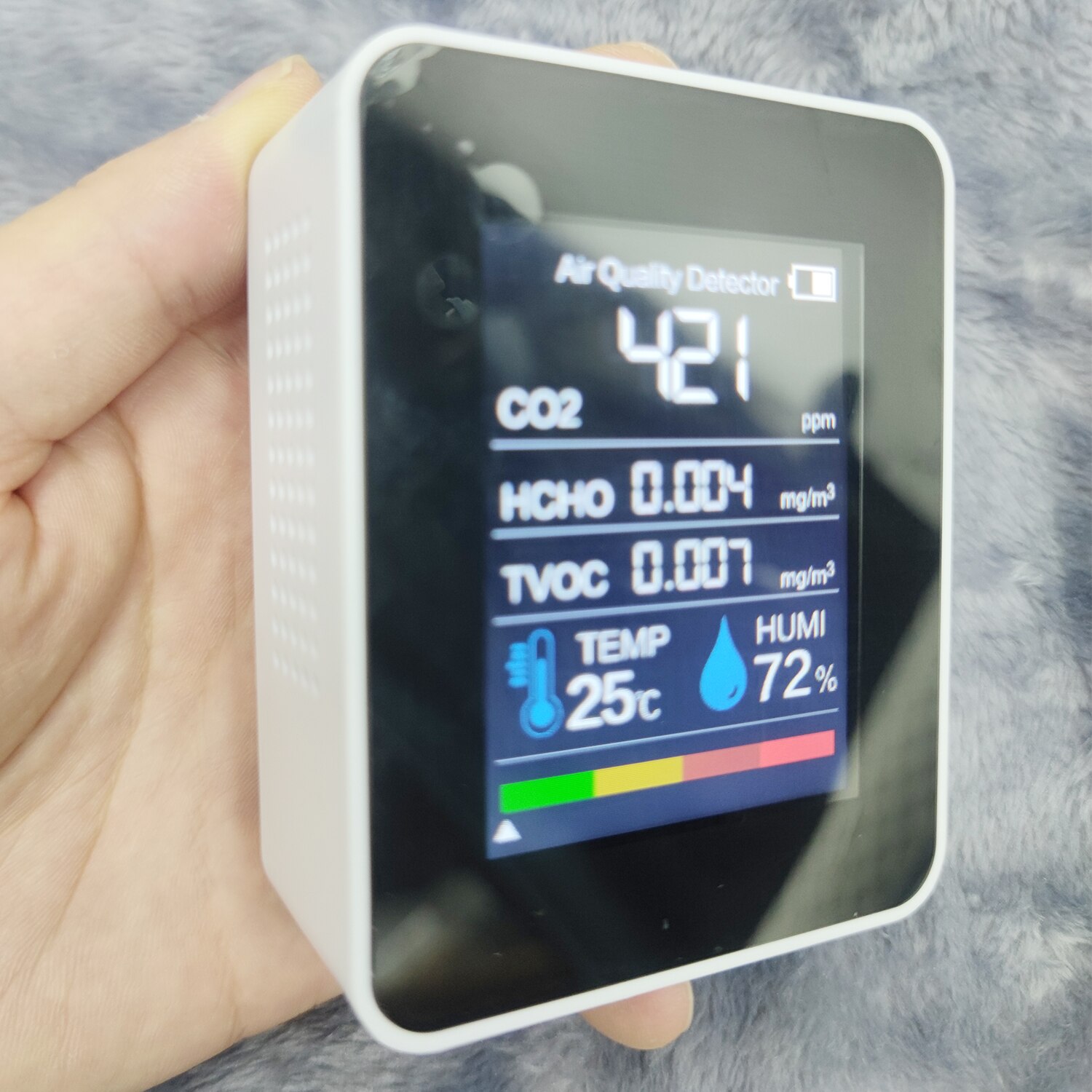 Medidor Digital de CO2 5 en 1, termómetro de temperatura HCHO TVOC, monitor Dector de CO2, Monitor de del aire, herramientas para el hogar