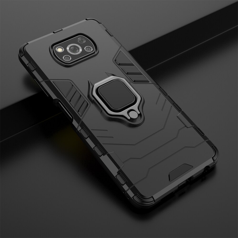 Anello Del Basamento Antiurto Armatura Del Respingente di TPU Coque Copertura Per Xiaomi pocoX3 Poco X3 NFC 6.67 ''Caso Fundas Dura del PC guscio protettivo