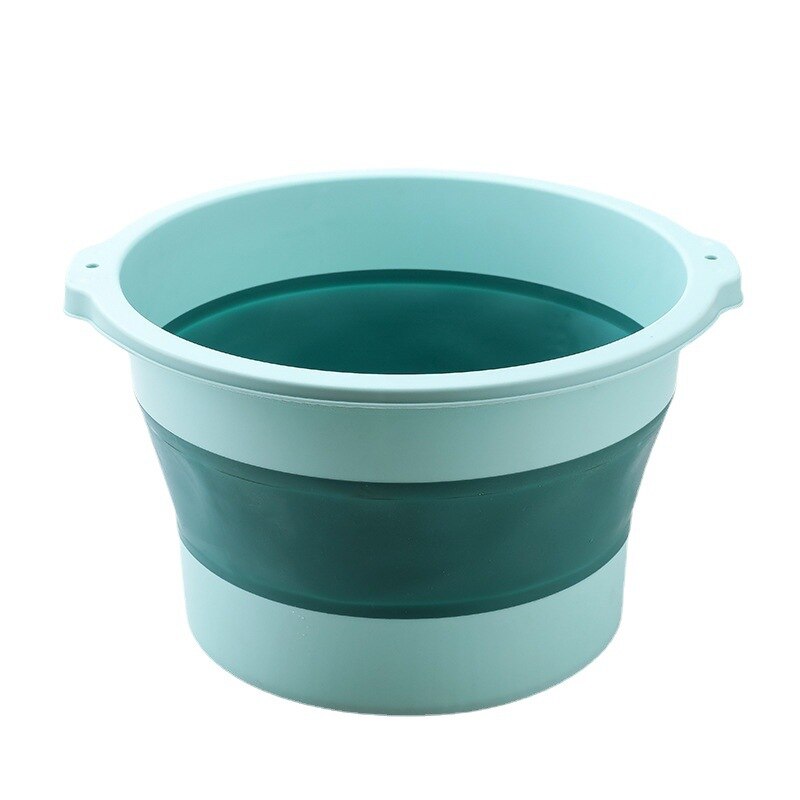 Portable Folding Basin Dirty Clothes Storage Underwear Cleaning Kitchen Sink Washing Basin Laundry Tub Baignoire pliable massage: Massage style green