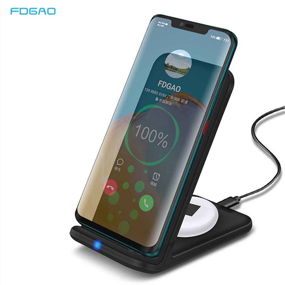 FDGAO 15W Qi chargeur sans fil Charge rapide 10W support de Charge rapide pour iPhone 11 Pro XR XS X Samsung S20 Galaxy bourgeons Airpods Pro