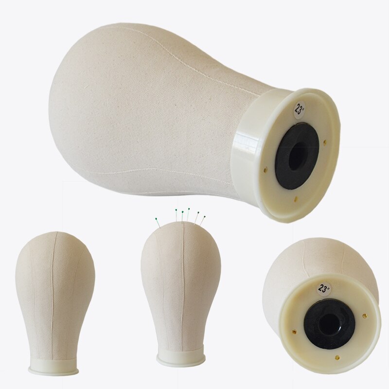 Lærred blok hoved mannequin hoved til paryk gør display styling hoved paryk hoved stå med gratis t-pins