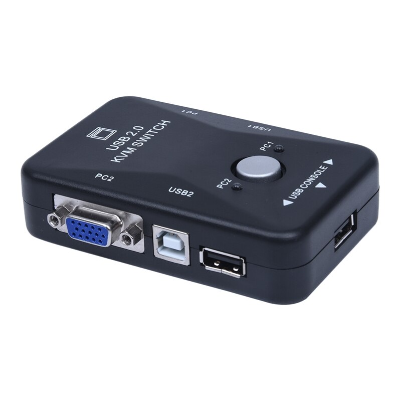 Adaptador de caja de interruptor Manual KVM todo en uno, Mini 2 puertos, con conector USB