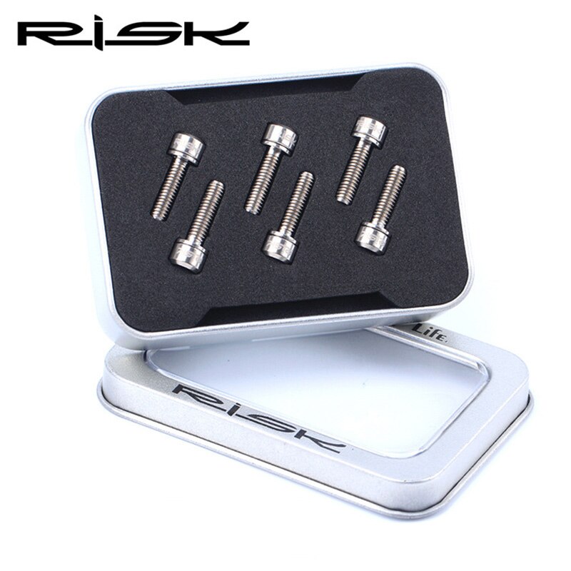 6 sztuk ryzyko M5x18/20 górska droga mostek kierownicy roweru śrubin mocujące podkładki rowerowe zatrzymać tytanu przedni widelec stałe śrubin: M5x18 srebro