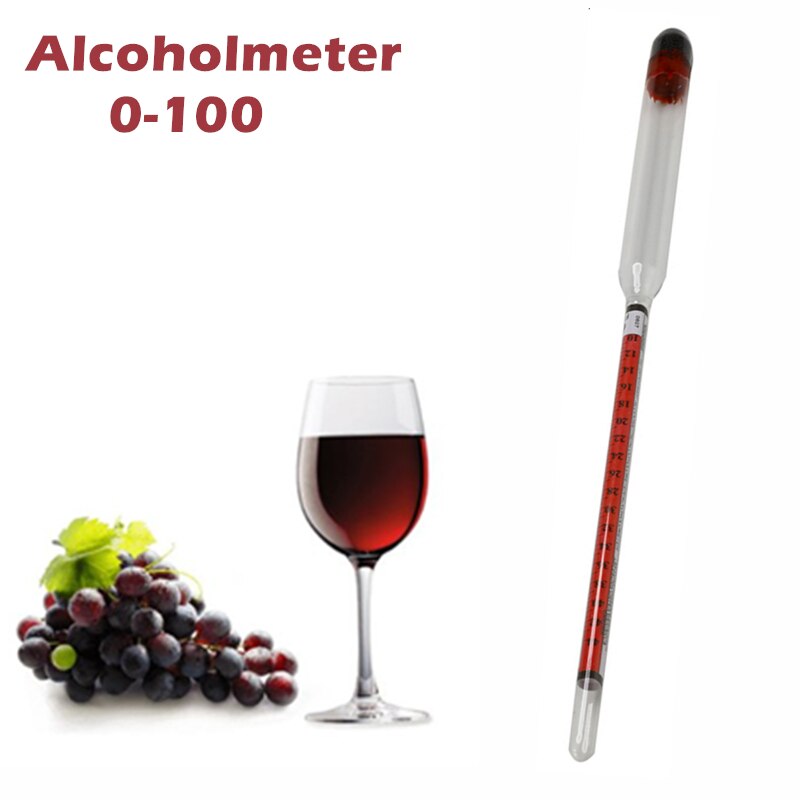 Alcoholmeter Alcohol Meter Wijn Concentratie Meter 0-100 Thermometer Vodka Whisky Hydrometer Tester Vintage Gereedschap