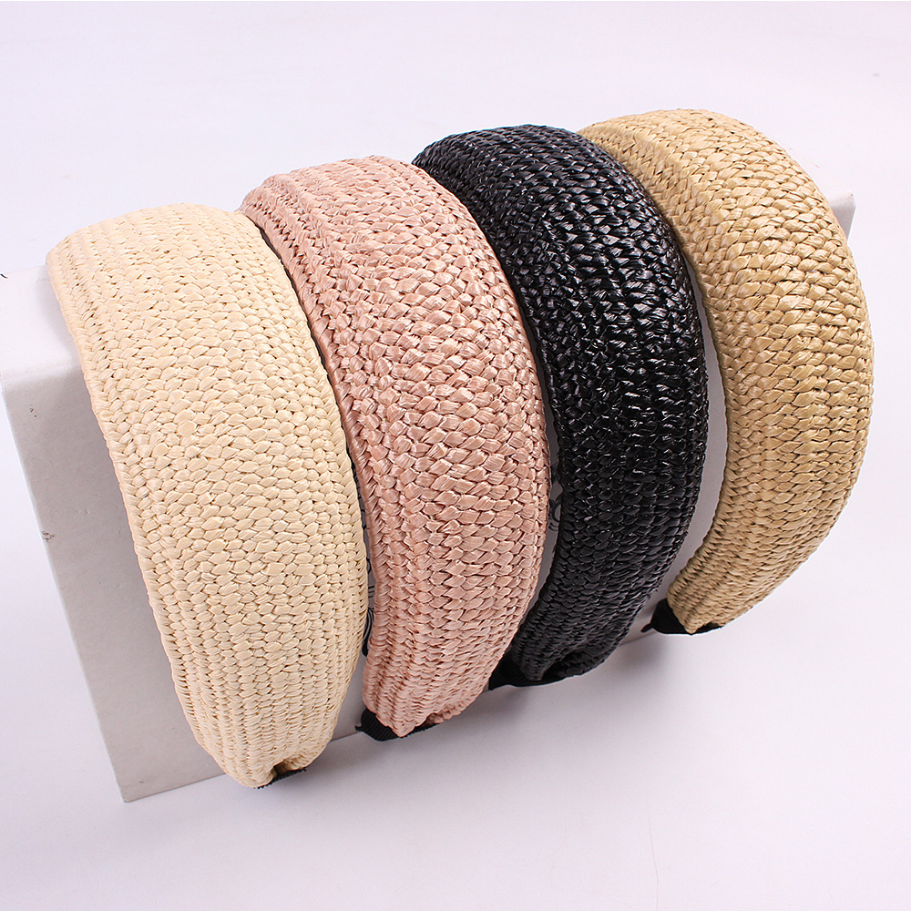 Nova moda cor sólida mão-atada headbands para mulheres acessórios de cabelo cor sólida larga headwear hairbands
