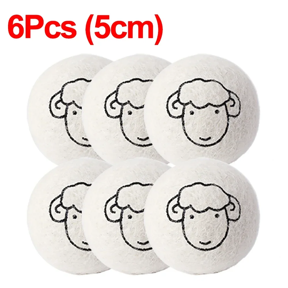 6Pcs Wiederverwendbare Wolle Trockner Bälle Kleidung Weichspüler Wäsche Fleece Trockner Ball Kit Hause Kleidung Trockner Waschmaschine 3/4/5/6/7cm: Rot