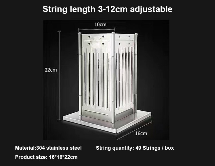 BBQ 49 Holes Meat Skewer Kebab Maker Box Machine Beef Mutton Meat Maker Kabobs Maker For Barbecue: 3-12cm adjust