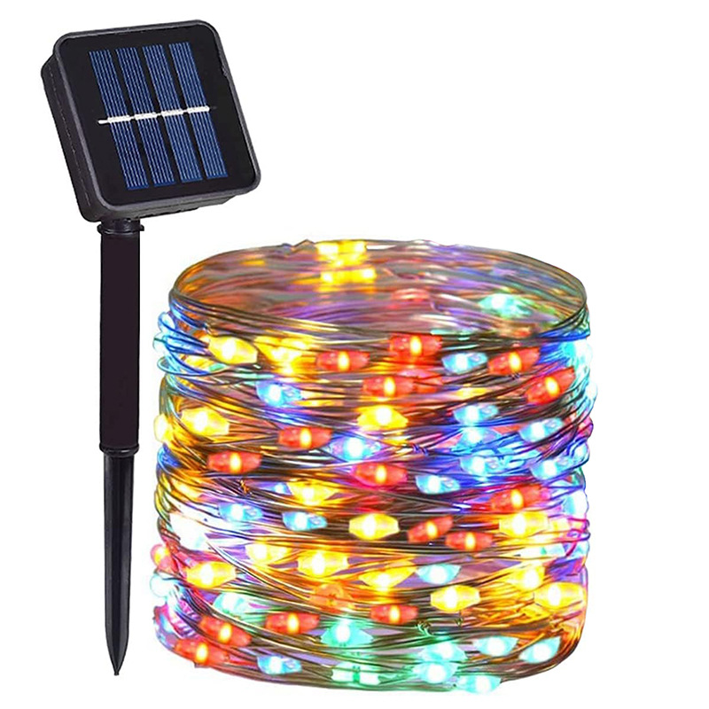 8 Lighting Modes Copper Wire String Lights Solar Outdoor Garden Lights Suitable for Christmas Wedding Bar Street Tree Displays: ROSE / 11-15W